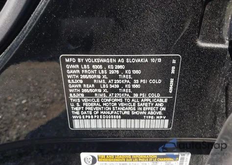2014 Volkswagen Touareg Tdi Lux z USA, uszkodzony, nr VIN WVGEP9BP2ED005566